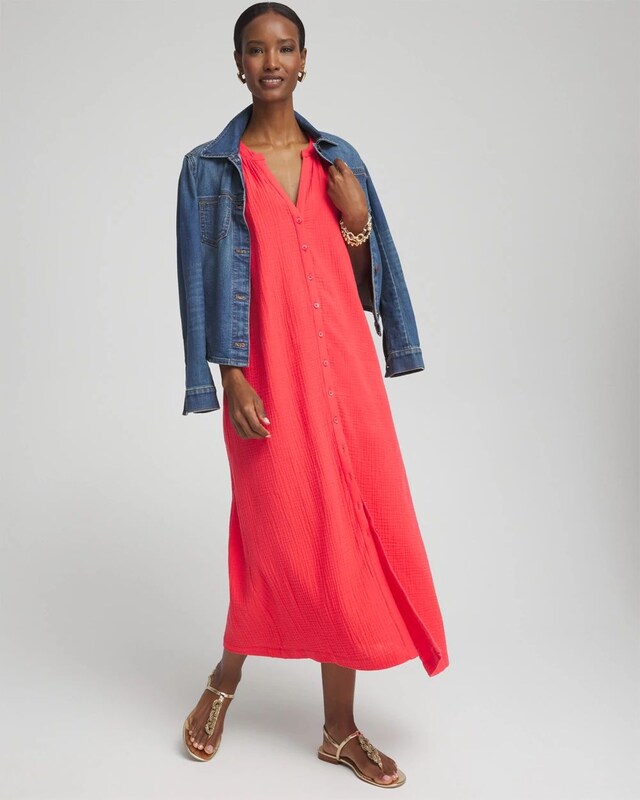 Gauze Shirt Dress - image 2